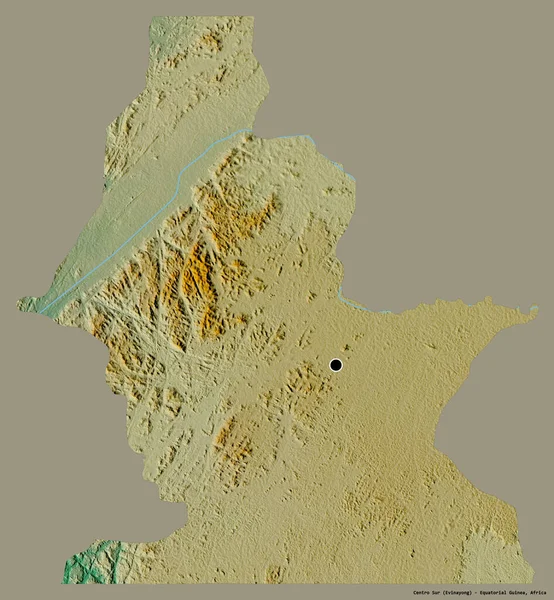 Forme Centro Sur Province Guinée Équatoriale Avec Capitale Isolée Sur — Photo