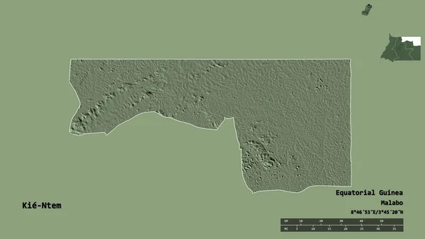 Form Von Kie Ntem Provinz Äquatorialguinea Mit Seiner Hauptstadt Isoliert — Stockfoto