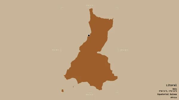 Zona Litoral Provincia Guinea Ecuatorial Aislada Sobre Fondo Sólido Una — Foto de Stock