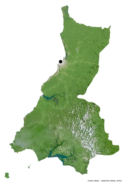 Gestalt Von Litoral Provinz Äquatorialguinea Mit Seiner Hauptstadt Isoliert Auf — Stockfoto