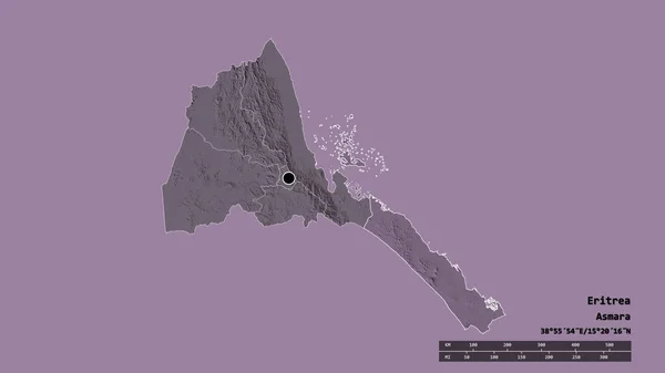 Forma Desnaturalizada Eritrea Con Capital División Regional Principal Zona Separada — Foto de Stock