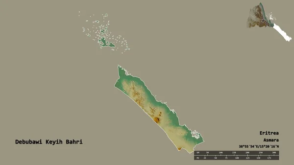 Forma Debubawi Keyih Bahri Región Eritrea Con Capital Aislada Sobre — Foto de Stock