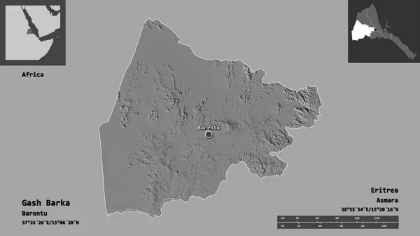 Forma Gash Barka Región Eritrea Capital Escala Distancia Vistas Previas — Foto de Stock