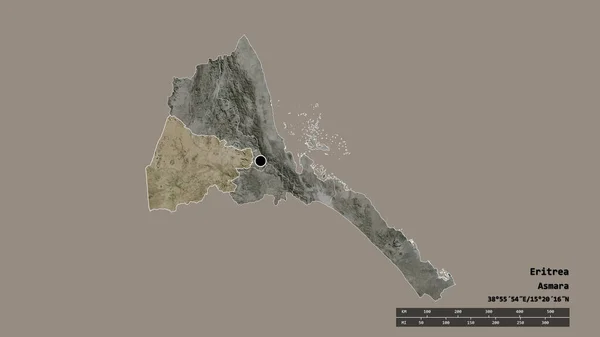 Forma Desnaturalizada Eritrea Con Capital División Regional Principal Zona Separada — Foto de Stock