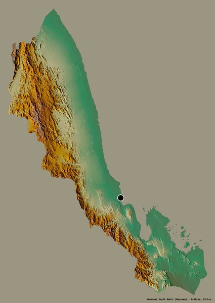 Forma Semenawi Keyih Bahri Región Eritrea Con Capital Aislada Sobre — Foto de Stock