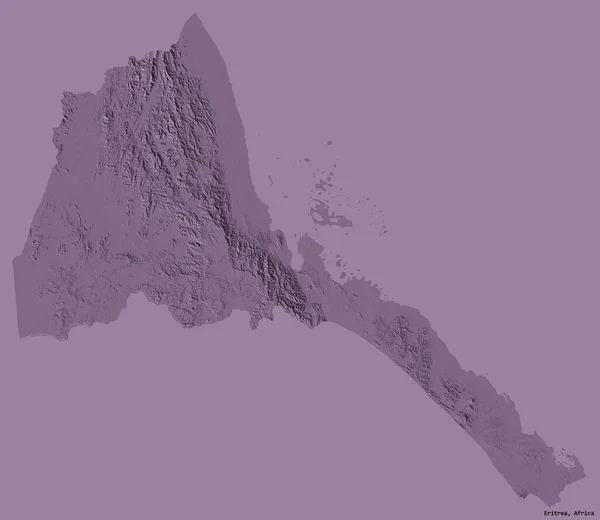Σχήμα Της Ερυθραίας Κεφάλαιό Της Απομονωμένο Στέρεο Χρώμα Έγχρωμο Υψομετρικό — Φωτογραφία Αρχείου