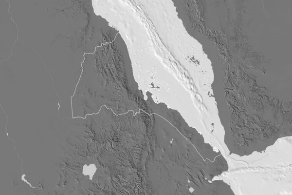 Eritre Nin Genişletilmiş Alanı Çift Seviyeli Yükseklik Haritası Görüntüleme — Stok fotoğraf