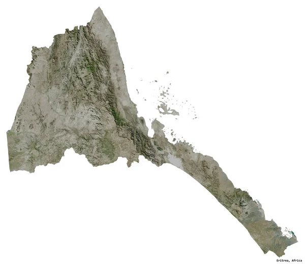 エリトリアの形で 首都は白い背景に孤立しています 衛星画像 3Dレンダリング — ストック写真