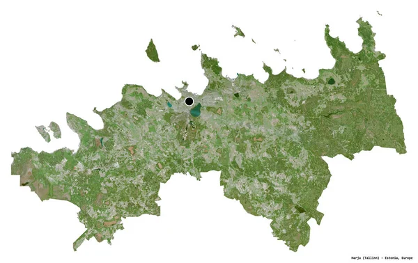Forma Harju Provincia Estonia Con Capital Aislada Sobre Fondo Blanco — Foto de Stock