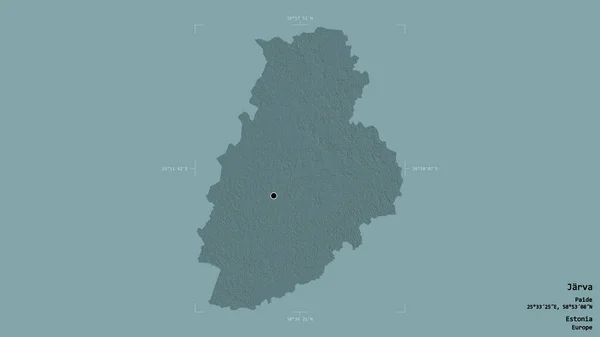 Obszar Jarva Okręg Estonii Odizolowany Solidnym Tle Georeferencyjnej Skrzynce Granicznej — Zdjęcie stockowe