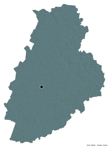 Form Jarva Grevskapet Estland Med Huvudstaden Isolerad Vit Bakgrund Färgad — Stockfoto