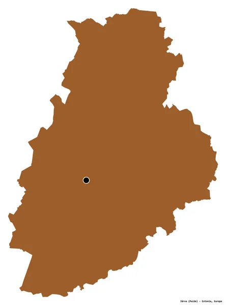 エストニアの郡であるジャーヴァの形で その首都は白い背景に孤立している パターン化されたテクスチャの構成 3Dレンダリング — ストック写真