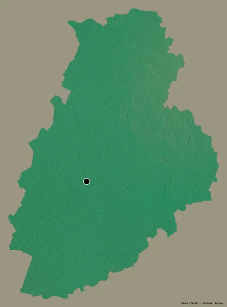 Форма Джарва Графство Естонія Столицею Ізольованою Суцільному Кольоровому Тлі Карта — стокове фото
