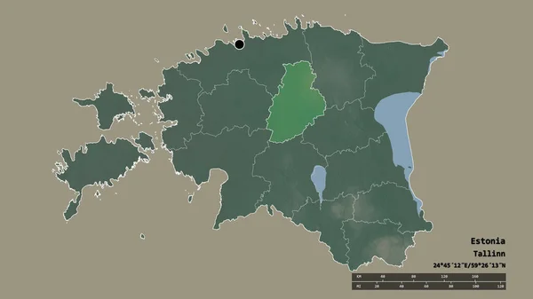 Спустошена Форма Естонії Столицею Основним Регіональним Поділом Відокремленою Територією Джарва — стокове фото