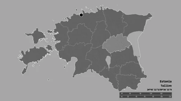 Спустошена Форма Естонії Столицею Основним Регіональним Поділом Відокремленою Територією Йогева — стокове фото