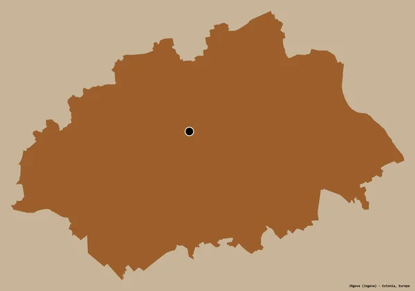 エストニアの郡 ヨゲヴァの形は その首都はしっかりとした色の背景に隔離されています パターン化されたテクスチャの構成 3Dレンダリング — ストック写真