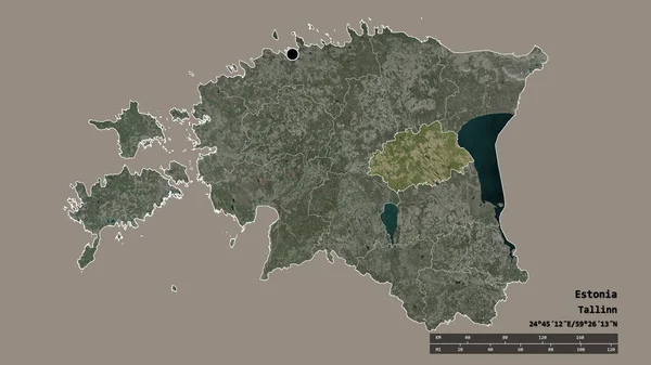 Обесцвеченная Форма Эстонии Столицей Главным Региональным Отделением Отделенной Территорией Йегевы — стоковое фото