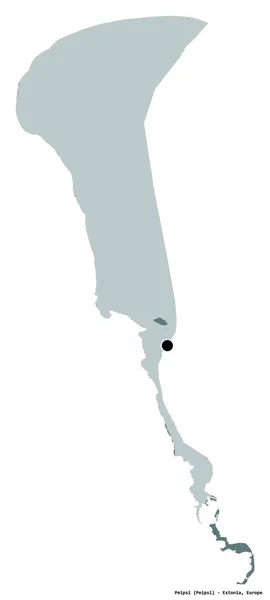 Form Peipsi Grevskapet Estland Med Huvudstaden Isolerad Vit Bakgrund Färgad — Stockfoto