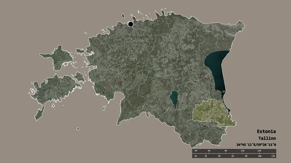 Başkenti Ana Bölgesel Bölünmesi Ayrılmış Polva Alanıyla Estonya Nın Dejenere — Stok fotoğraf