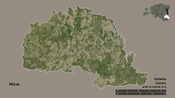 Forme Polva Comté Estonie Avec Capitale Isolée Sur Fond Solide — Photo