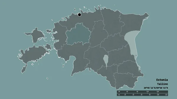 에스토니아의 황폐화 형태와 중심의 그리고 라플라스 지역을 것이었다 라벨이요 지형도 — 스톡 사진