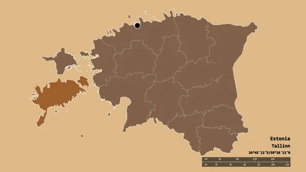 Desaturatie Van Estland Met Zijn Hoofdstad Belangrijkste Regionale Divisie Het — Stockfoto