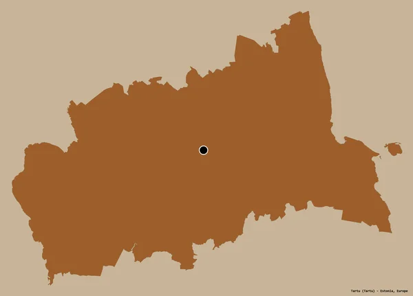 Form Tartu Grevskapet Estland Med Sin Huvudstad Isolerad Solid Färg — Stockfoto