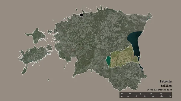 Bentuk Estonia Yang Kacau Dengan Ibukota Divisi Regional Utama Dan — Stok Foto