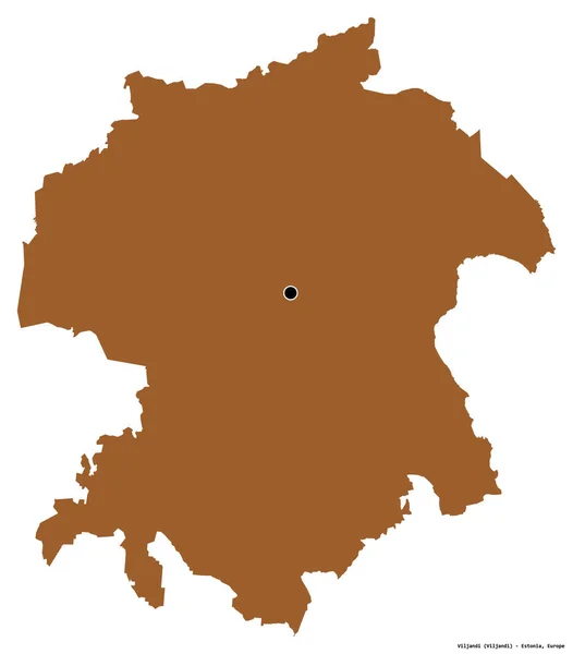 Forma Viljandi Condado Estônia Com Sua Capital Isolada Fundo Branco — Fotografia de Stock