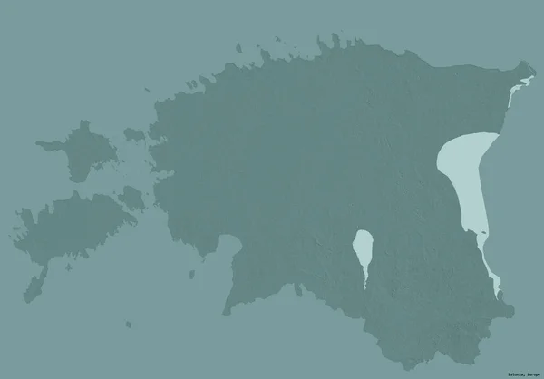 Forma Estonia Con Capital Aislado Sobre Fondo Color Sólido Mapa — Foto de Stock