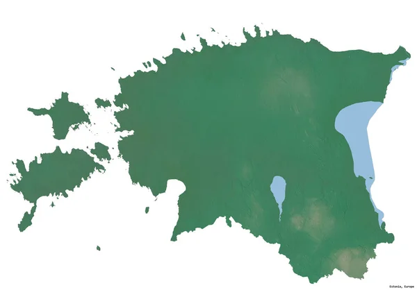 Tvar Estonska Jeho Hlavním Městem Izolovaným Bílém Pozadí Topografická Reliéfní — Stock fotografie