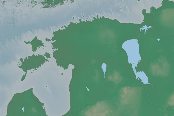 Área Alargada Estónia Mapa Topográfico Relevo Renderização — Fotografia de Stock