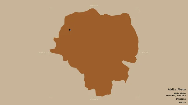 Територія Аддис Абеби Міста Ефіопії Ізольована Твердому Тлі Геодезичному Обмежувальному — стокове фото