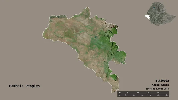 Forma Los Pueblos Gambela Estado Etiopía Con Capital Aislada Sobre —  Fotos de Stock