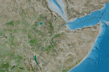 Etiyopya 'nın genişletilmiş alanı. Uydu görüntüleri. 3B görüntüleme