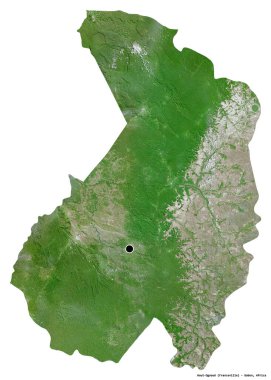 Gabon 'un başkenti Haut-Ogooue' nun beyaz arka planda izole edilmiş hali. Uydu görüntüleri. 3B görüntüleme