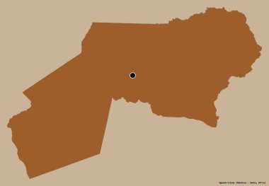 Gabon 'un Ogooue-Ivindo bölgesi, başkenti katı renk arkaplanı ile izole edilmiştir. Desenli dokuların bileşimi. 3B görüntüleme