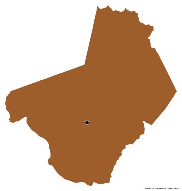 Gabon 'un başkenti Ogooue-Lolo' nun beyaz arka planda izole edilmiş hali. Desenli dokuların bileşimi. 3B görüntüleme