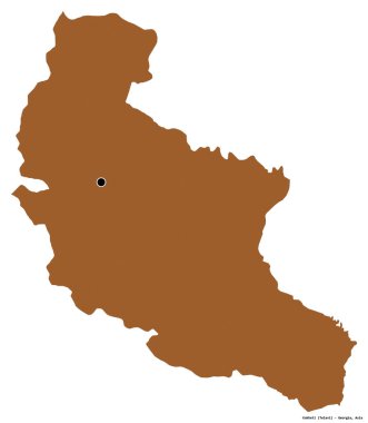 Gürcistan 'ın başkenti Kakheti' nin beyaz arka planda izole edilmiş hali. Desenli dokuların bileşimi. 3B görüntüleme