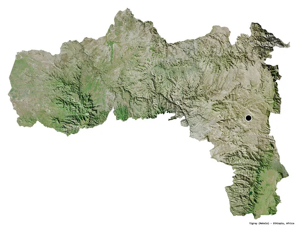 Forma Del Tigray Stato Dell Etiopia Con Sua Capitale Isolata — Foto Stock