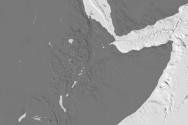 エチオピアの拡張地域 標高マップ 3Dレンダリング — ストック写真