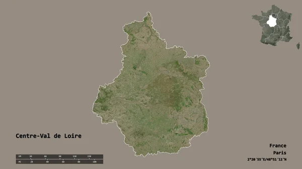 Shape Centre Val Loire Region France Its Capital Isolated Solid — Stock Photo, Image