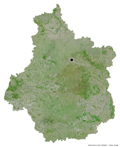 中央ヴァル ロワール フランスの地域の形状 その首都は白い背景に隔離されています 衛星画像 3Dレンダリング — ストック写真