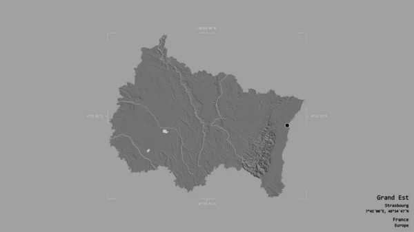 Територія Великого Есту Регіону Франції Ізольована Твердому Тлі Геодезичному Обмежувальному — стокове фото
