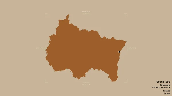 Площадь Гранд Эста Область Франции Изолирована Твердом Фоне Геометрической Коробке — стоковое фото