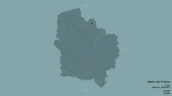 Oblast Hauts France Oblast Francie Izolovaná Pevném Pozadí Georeferencované Hraniční — Stock fotografie