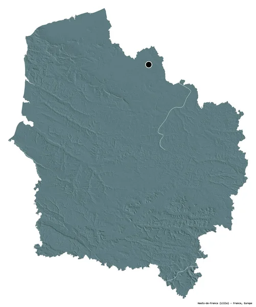 Tvar Hauts France Regionu Francie Hlavním Městem Izolovaným Bílém Pozadí — Stock fotografie