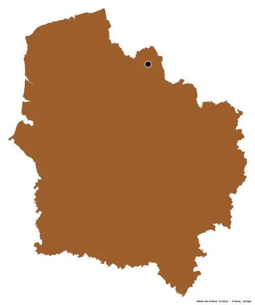 Forma Hauts France Región Francia Con Capital Aislada Sobre Fondo —  Fotos de Stock