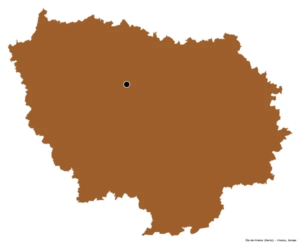 Forma Ile France Regione Della Francia Con Sua Capitale Isolata — Foto Stock