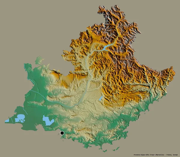 Форма Прованс Альпы Кот Азур Регион Франции Столицей Изолированы Твердом — стоковое фото